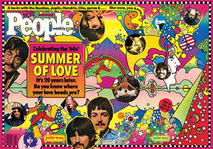 Cover of the June 22nd 1987 issue of People magazine featuring a cosmic drawing by Peter Max which includes himself, the Beatles, Allen Ginsberg, Jerry Garcia and Jimi Hendrix.