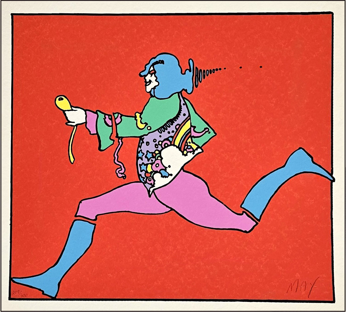 Peter Max, Landscape, Acrylic on Canvas ビンテージ70's○Peter Max