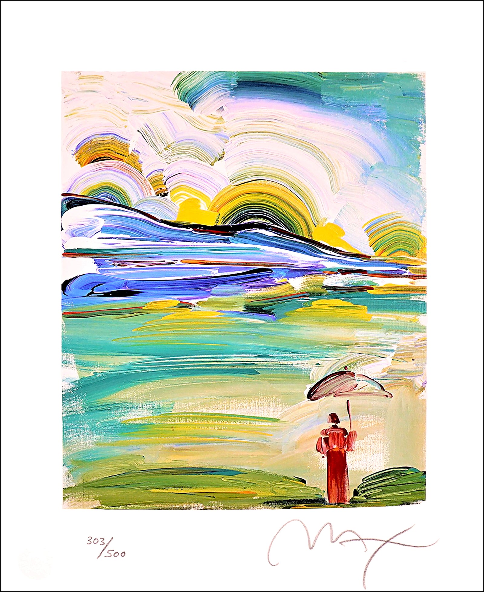 Umbrella Man At Sunrise – Peter Max Studio
